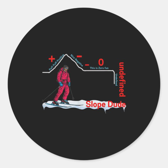 Sticker Rond Funny Slope Dude Algebra Geometry Middle School Ma (Devant)