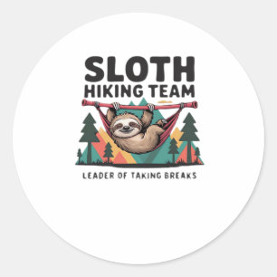 Sticker Rond Funny Sloth Randonnée - Ce drôle de randonnée pare