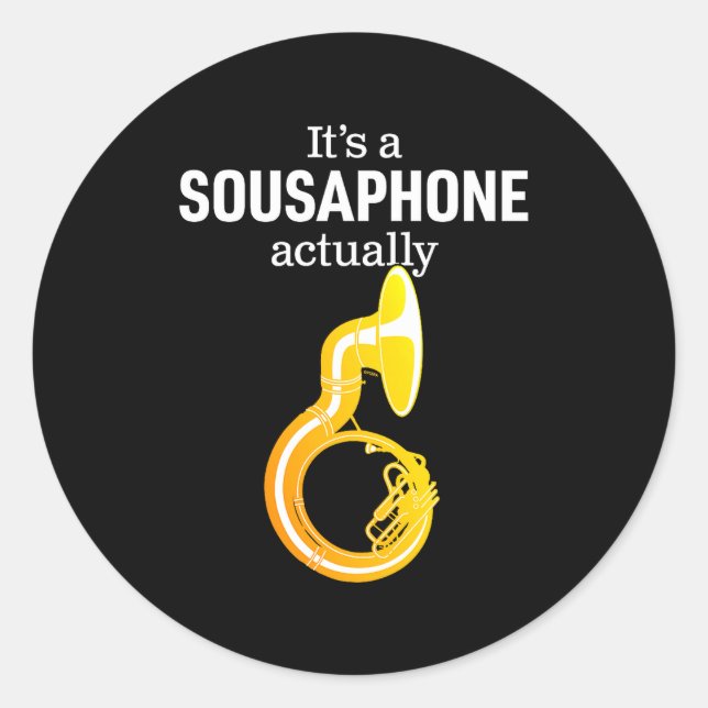 Sticker Rond Funny Sousaphone Humor For Proud Sousaphonist Marc (Devant)