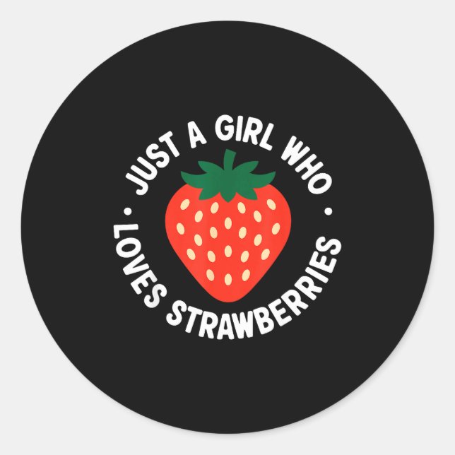 Sticker Rond Funny Strawberry Art For Girls Women Fruit Strawbe (Devant)