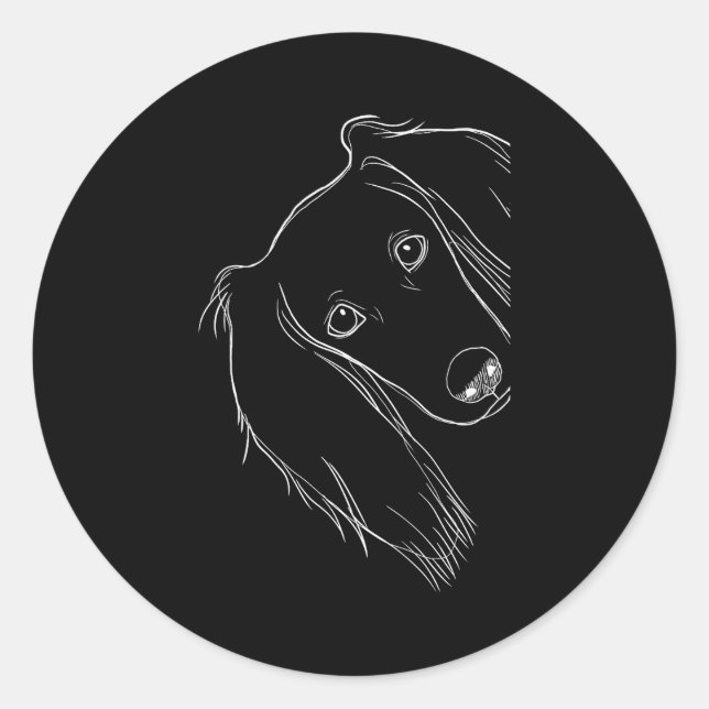 Sticker Rond Funny Surprised Dog Saluki  (Devant)