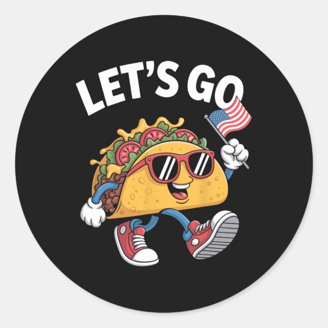 Sticker Rond Funny Taco (Devant)