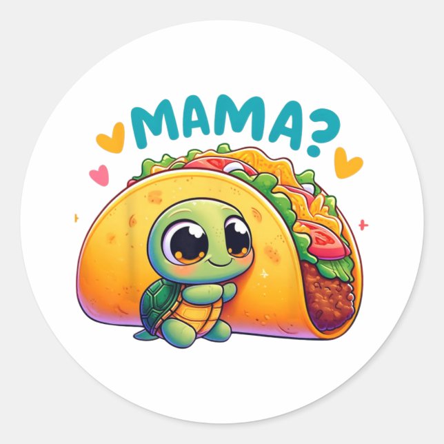 Sticker Rond Funny Taco Tequila Mama Cinco De Mayo (Devant)