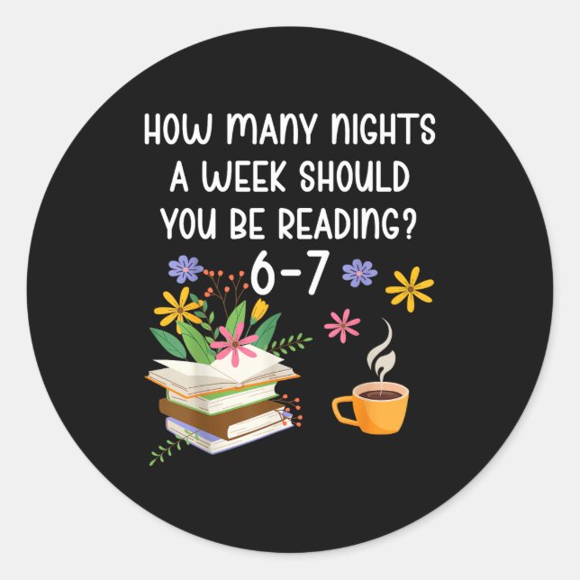 Sticker Rond Funny Teacher 67 Six Seven Meme Reading 6-7 Book L (Devant)