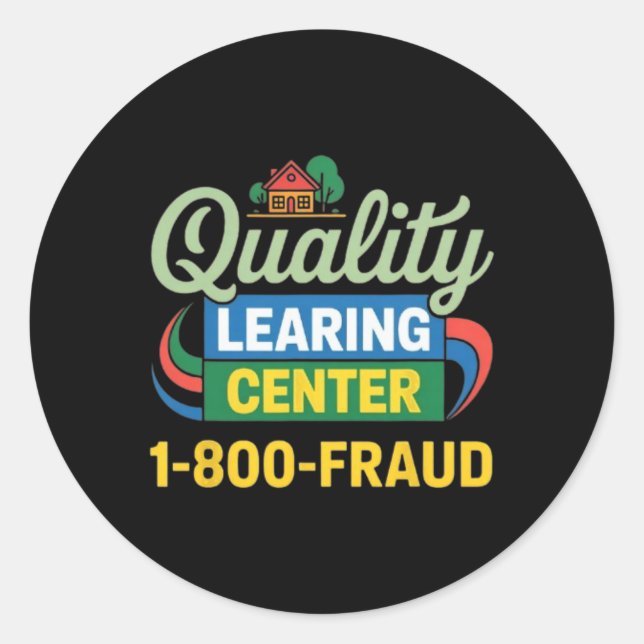 Sticker Rond Funny Teacher Quality Learning Center Academic Des (Devant)