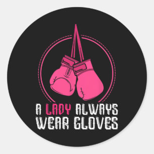 Sticker Rond Funny Thai Boxing Femmes Cadeau Muay Thai