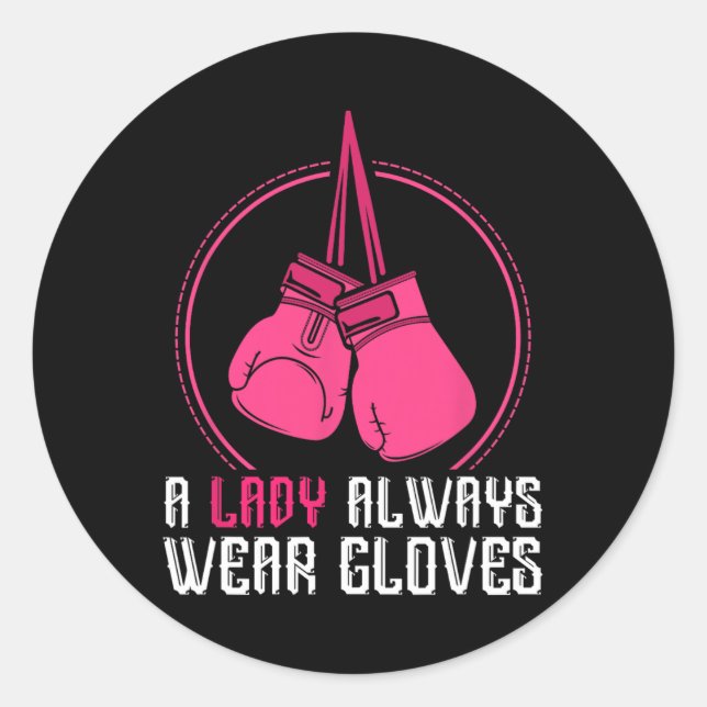 Sticker Rond Funny Thai Boxing Femmes Cadeau Muay Thai (Devant)
