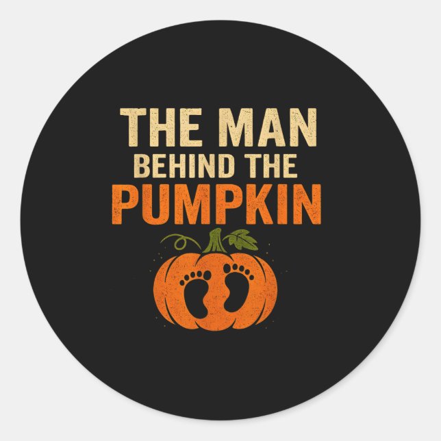 Sticker Rond Funny Thanksgiving Pregnancy Reveal Costume For Da (Devant)