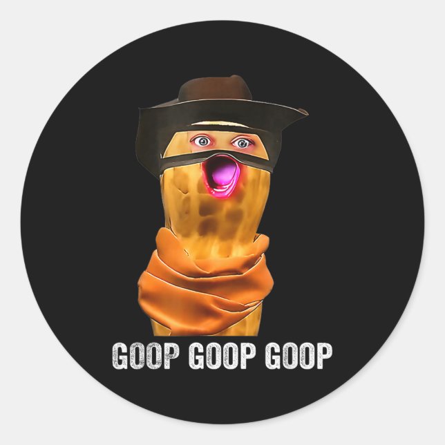 Sticker Rond Funny The Burnt Peanut Goop Bungulator  (Devant)
