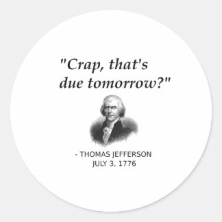 Sticker Rond Funny Thomas Jefferson Usa Histoire Enseignant Étu