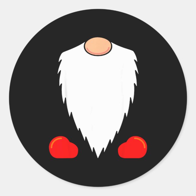 Sticker Rond Funny Tomte Swedish Gnome Beard Christmas Yule Nis (Devant)