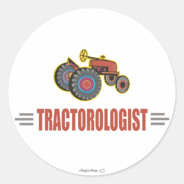 Sticker Rond Funny tractor (Devant)