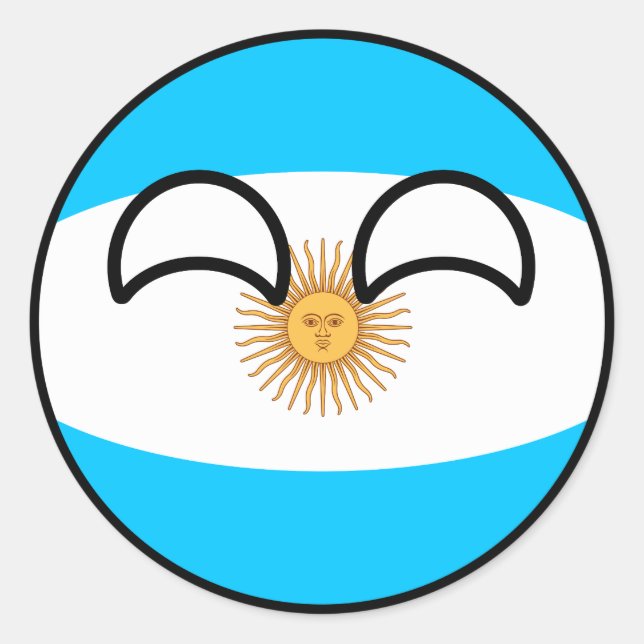 Sticker Rond Funny Trending Geeky Argentine Countryball (Devant)