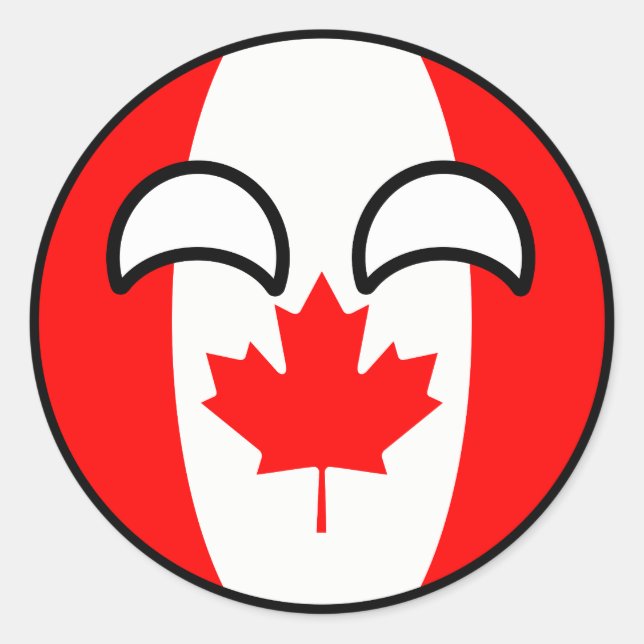 Sticker Rond Funny Trending Geeky Canada Camptryball (Devant)