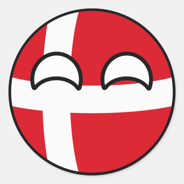 Sticker Rond Funny Trending Geeky Danemark Camptryball (Devant)