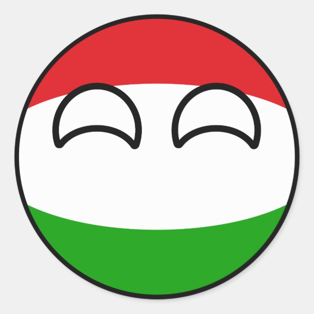 Sticker Rond Funny Trending Geeky Hungary Countryball (Devant)
