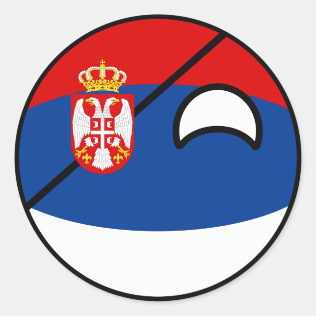 Sticker Rond Funny Trending Geeky Serbie Countryball (Devant)