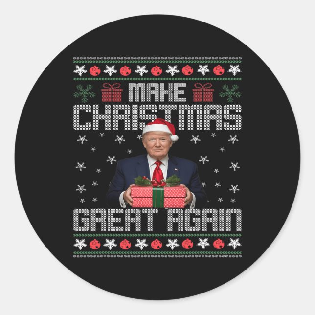 Sticker Rond Funny Trump 2024 (Devant)