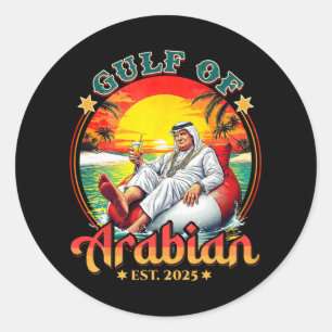Sticker Rond Funny Trump Chemise Golfe De L'Arabe Est 2025 Funn