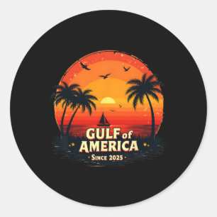 Sticker Rond Funny Trump Chemise Golfe Des Etats-Unis Amérique