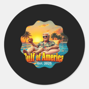 Sticker Rond Funny Trump Chemise Golfe Des États-Unis Amérique