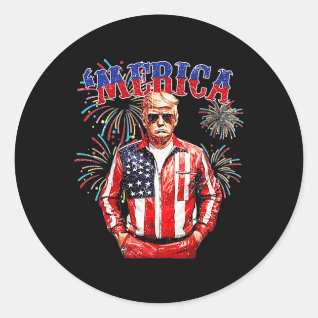 Sticker Rond Funny Trump Gulf Of Us merica Trump 4th July Gifts (Devant)
