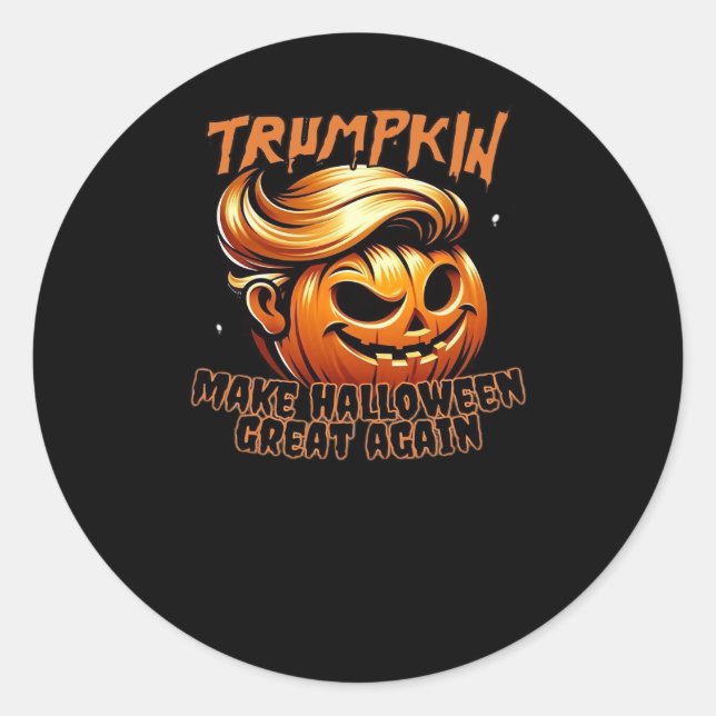 Sticker Rond Funny Trumpkin Classic (Devant)