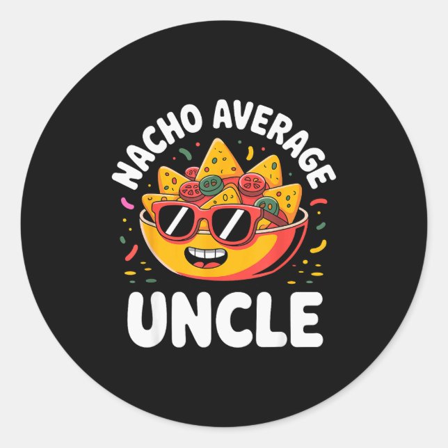Sticker Rond Funny Uncle Design For Uncle Men First Time Uncle  (Devant)