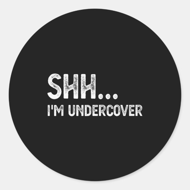 Sticker Rond Funny Undercover Cop Easy Costume Lice  (Devant)