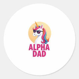 Sticker Rond Funny Unicorn Dad Laufey Men Father's Day Christma