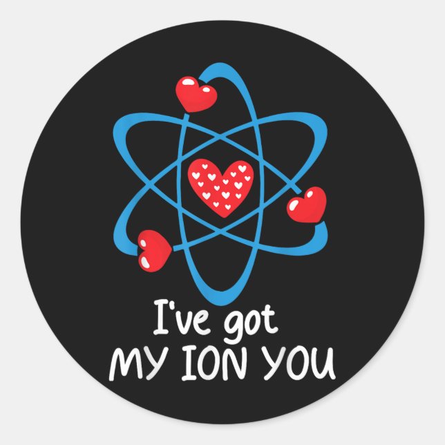 Sticker Rond Funny Valentines Jour Professeur de sciences Ive J (Devant)