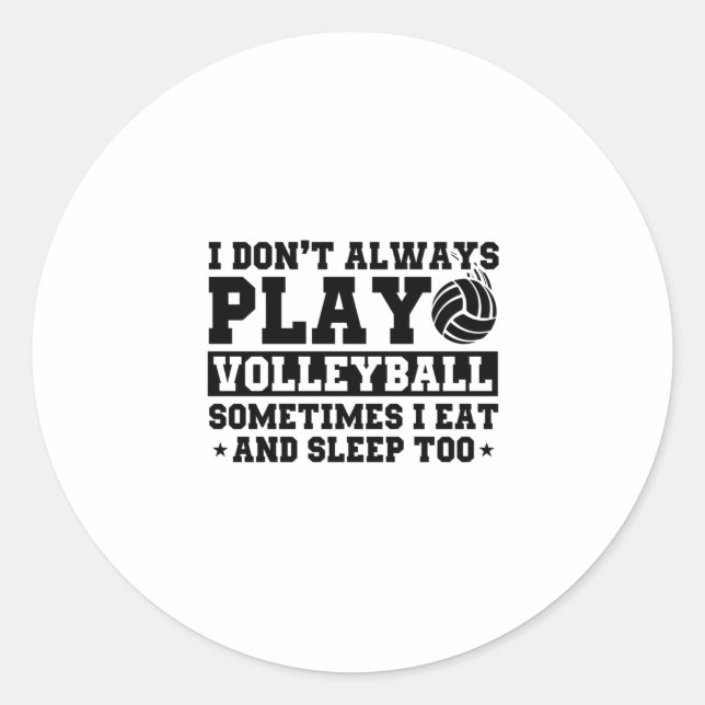 Sticker Rond Funny Volleyball Dire pour les joueurs de volley-b (Devant)