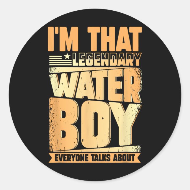 Sticker Rond Funny Waterboy Football Team Manager Hydration Spe (Devant)