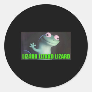 Sticker Rond Funny Weirdcore Lizard Lizard Mème Animal W