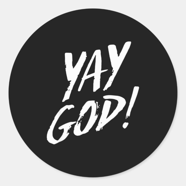 Sticker Rond Funny Yay God Graphic Jesus Christian Religion Gif (Devant)