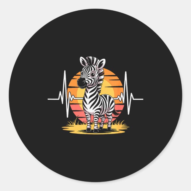 Sticker Rond Funny Zebra Art For Men Women Kids Zebra Animal Pr (Devant)