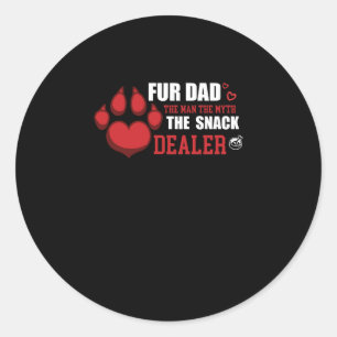 Sticker Rond Fur Papa Les Hommes Mythe Snack Dealer Chien Fête 