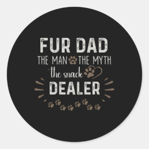 Sticker Rond Fur Papa L'Homme Le Mythe Le Vendeur De Snack Chie