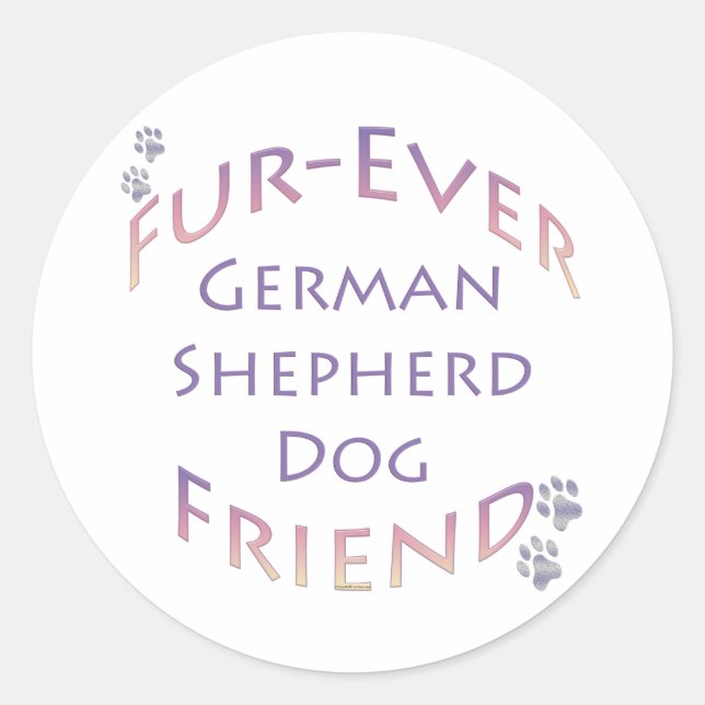 Sticker Rond Furever de chien berger allemand (Devant)