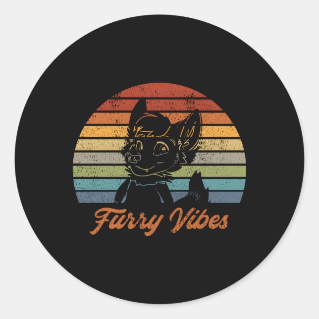 Sticker Rond Furry Fandom Furry S Owo (Devant)