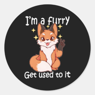 Sticker Rond Furry Im A Furry Utilisez-Vous