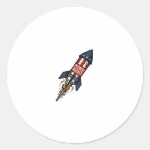Sticker Rond Fusée Patriot 4 juillet Conception de feux d'artif
