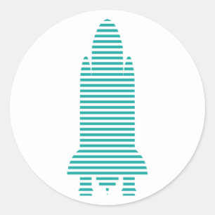 Sticker Rond fusée rayée