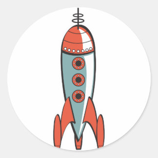 Sticker Rond fusée spatiale
