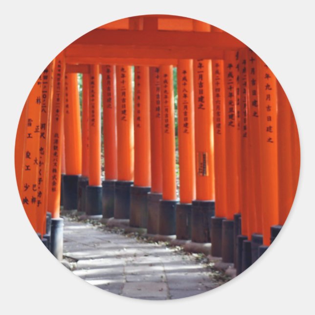 Sticker Rond Fushimi Inari Taisha, Kyoto Attractions - Japon (Devant)