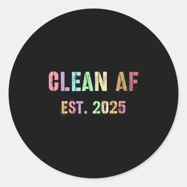 Sticker Rond Futur amusant Clean Af Est 2025 Grilling Propre Pr (Devant)