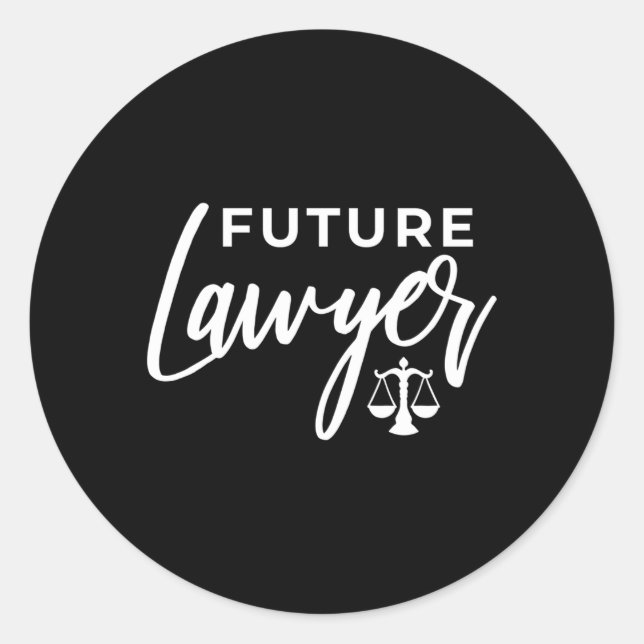 Sticker Rond Futur avocat droit École de droit Diplôme étudiant (Devant)