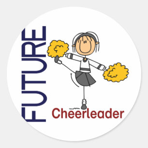 Sticker Rond Futur chiffre de bâton de pom-pom girl