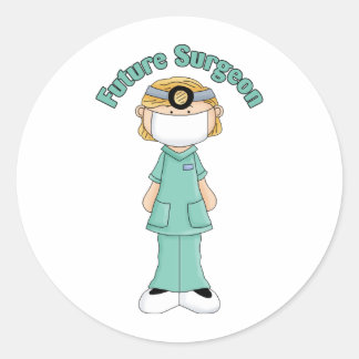 Sticker Rond Futur chirurgien Petite fille