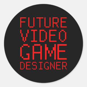 Sticker Rond Futur concepteur de jeux vidéo enfants